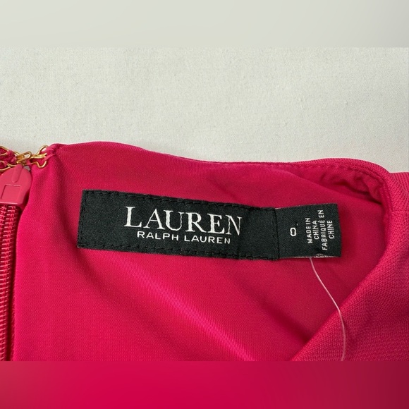 NWT Lauren Ralph Lauren Pink Zippered Self Tie Waist Sleeveless Jumpsuit Size 0 - Picture 6 of 13